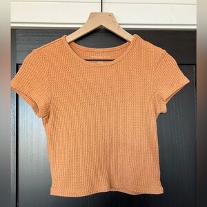 American Eagle Outfitters Textured Orange Crop Top
